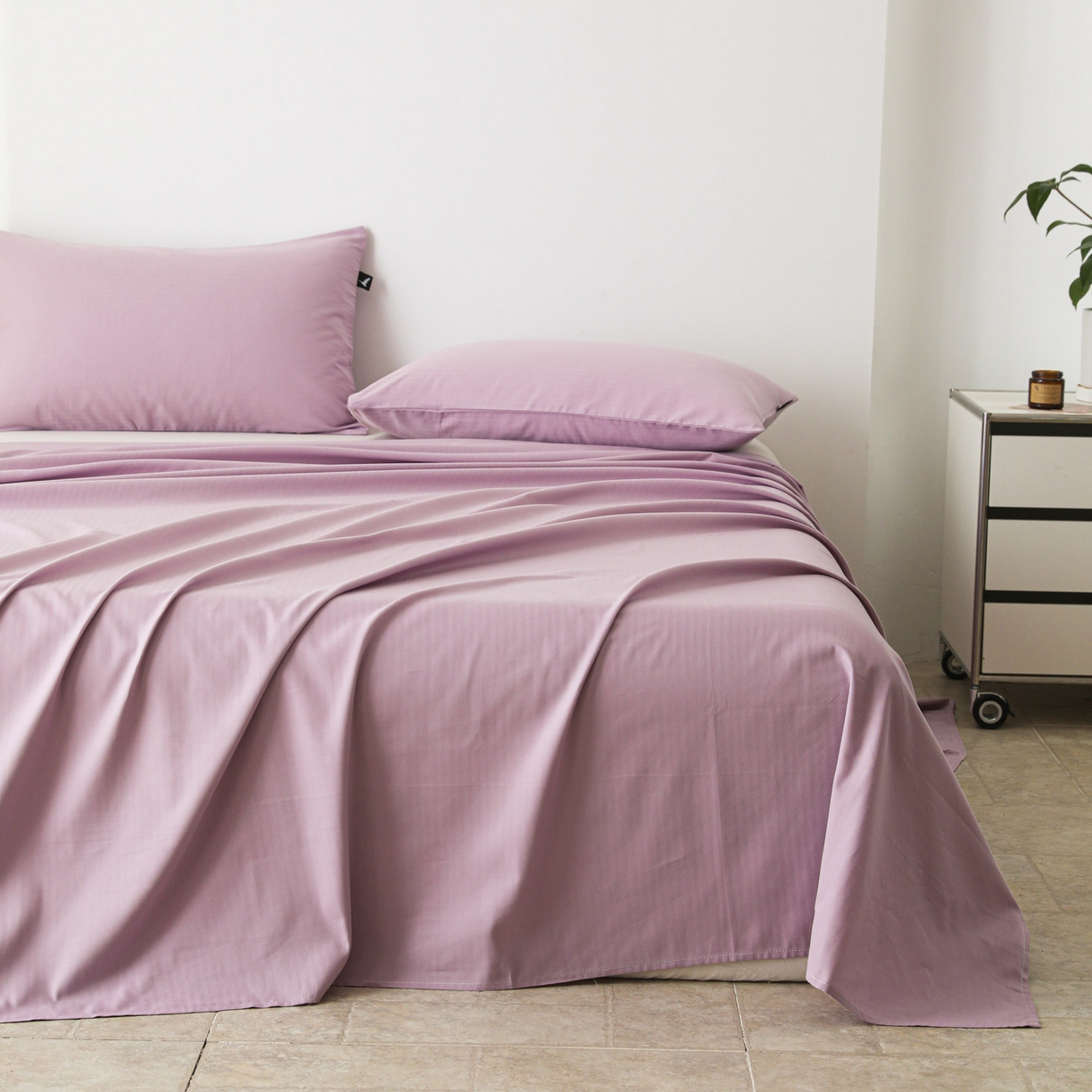 91家纺网 家纺一手货源 找家纺 眠博士 2025新款大雁纹小提花全棉纯棉床单单件-单床单 床单-雁纹紫