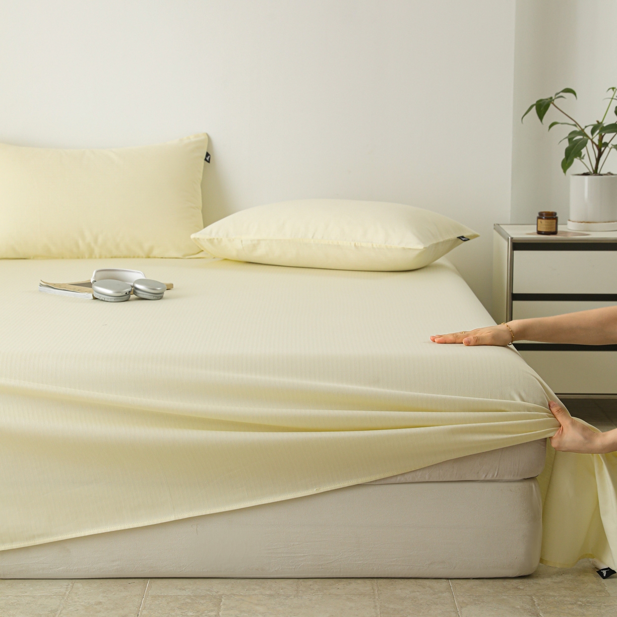 91家纺网 家纺一手货源 找家纺 眠博士 2025新款大雁纹小提花全棉纯棉床单单件-单床单 床单-雁纹米