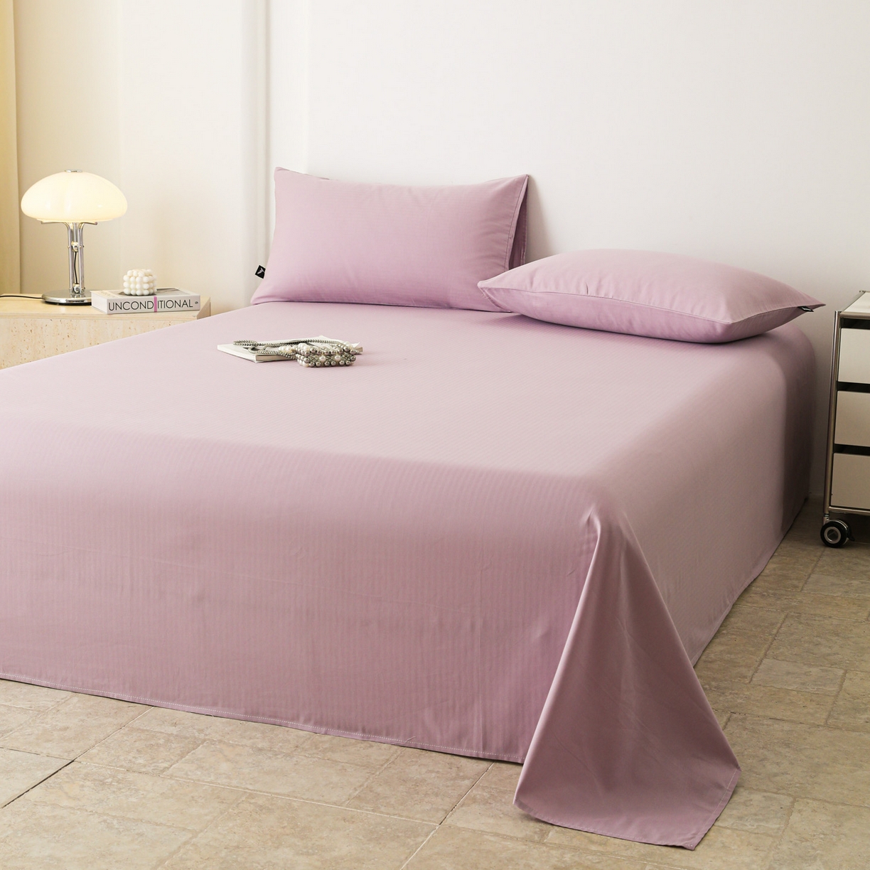 91家纺网 家纺一手货源 找家纺 眠博士 2025新款大雁纹小提花全棉纯棉床单单件-单床单 床单-雁纹紫