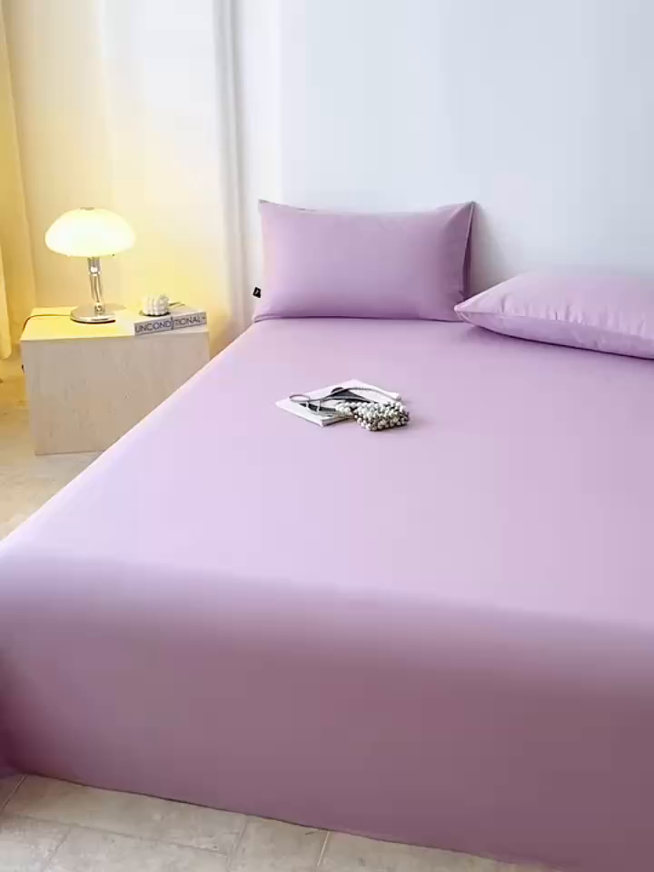 91家纺网 家纺一手货源 找家纺 眠博士 2025新款大雁纹小提花全棉纯棉床单单件-单床单 床单-雁纹紫