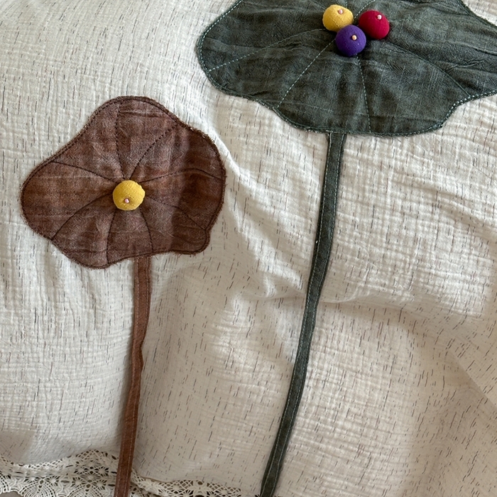 91家纺网 家纺一手货源 找家纺 （总）月夏 2025新款手工贴布棉麻四件套-荷塘月色