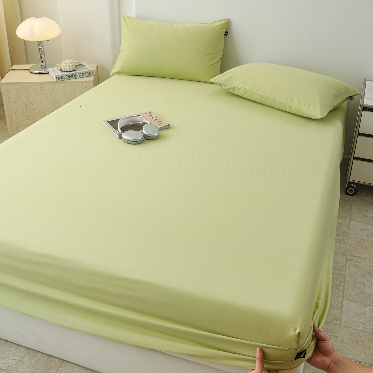 91家纺网 家纺一手货源 找家纺 （总）眠博士 2025新款大雁纹小提花全棉纯棉床笠单件-单床笠