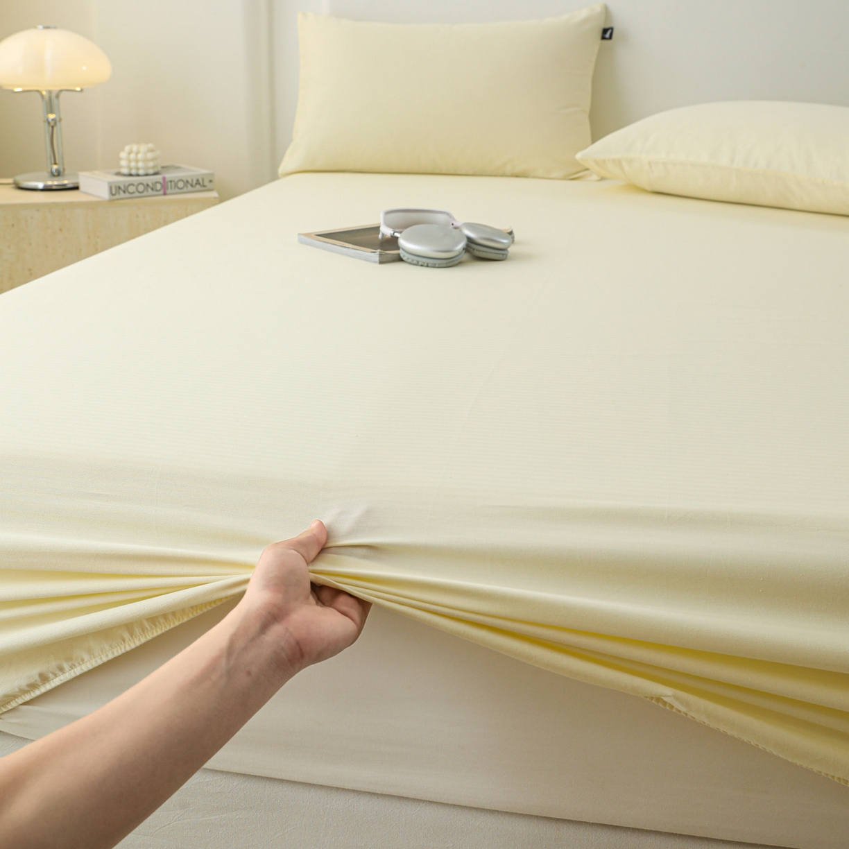 91家纺网 家纺一手货源 找家纺 眠博士 2025新款大雁纹小提花全棉纯棉床笠单件-单床笠 床笠-雁纹米