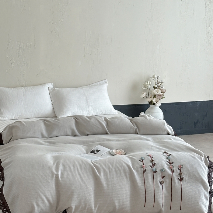 91家纺网 家纺一手货源 找家纺 （总）月夏 2025新款全棉纯棉棉麻单被套被套单件-缤纷花语