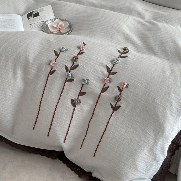 91家纺网 家纺一手货源 找家纺 （总）月夏 2025新款全棉纯棉棉麻单被套被套单件-缤纷花语