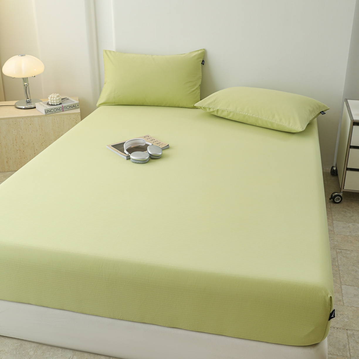 91家纺网 家纺一手货源 找家纺 （总）眠博士 2025新款大雁纹小提花全棉纯棉床笠单件-单床笠