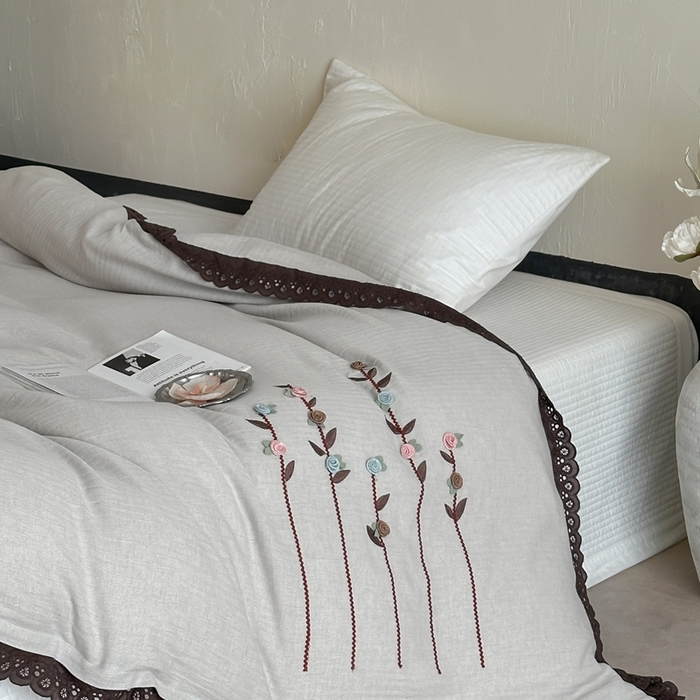 91家纺网 家纺一手货源 找家纺 （总）月夏 2025新款全棉纯棉棉麻单被套被套单件-缤纷花语