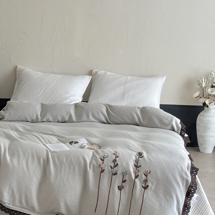 91家纺网 家纺一手货源 找家纺 （总）月夏 2025新款全棉纯棉棉麻单被套被套单件-缤纷花语