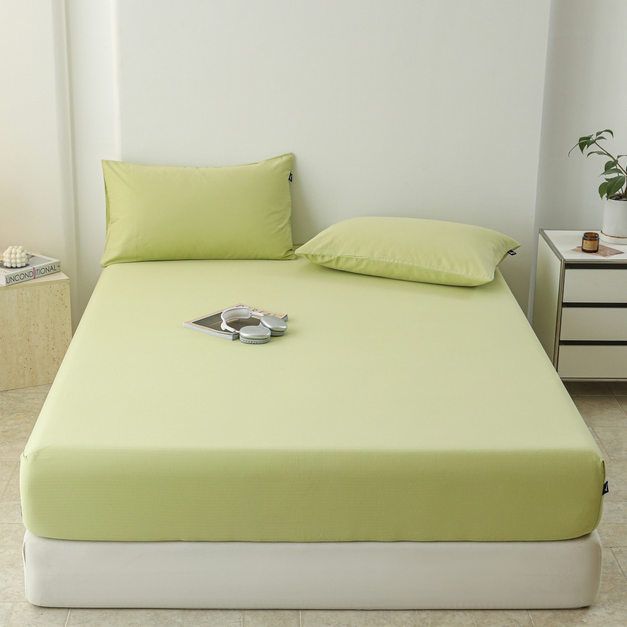 91家纺网 家纺一手货源 找家纺 （总）眠博士 2025新款大雁纹小提花全棉纯棉床笠单件-单床笠