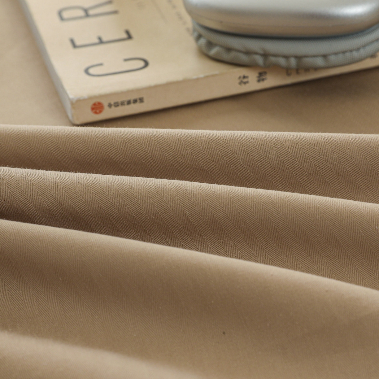 91家纺网 家纺一手货源 找家纺 眠博士 2025新款大雁纹小提花全棉纯棉床笠单件-单床笠 床笠-雁纹杏