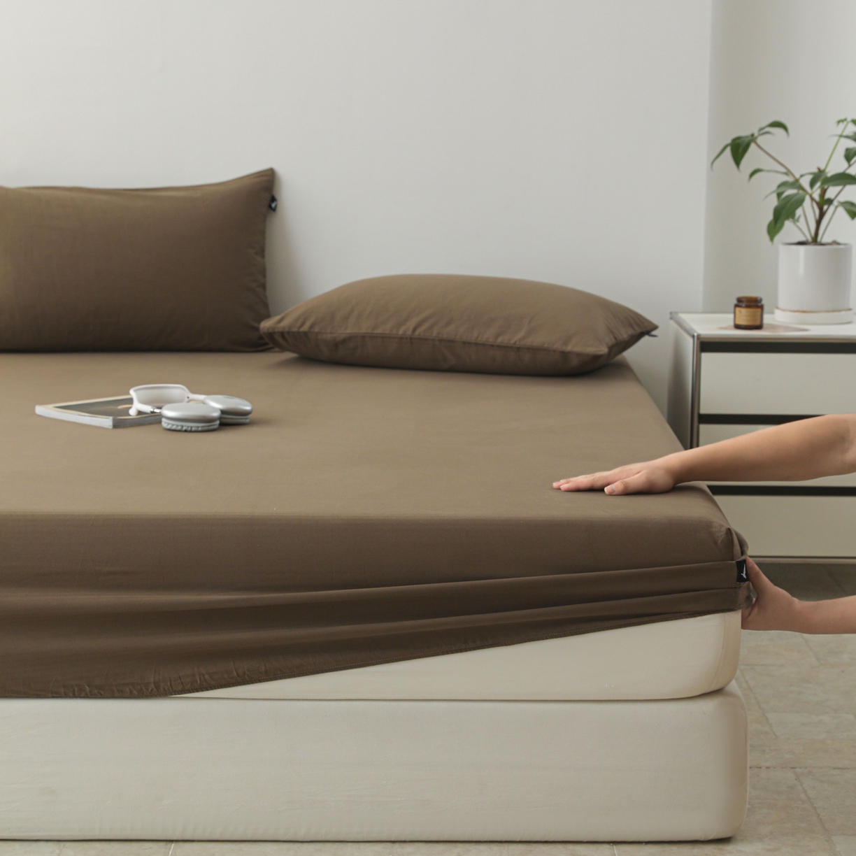 91家纺网 家纺一手货源 找家纺 （总）眠博士 2025新款大雁纹小提花全棉纯棉床笠单件-单床笠