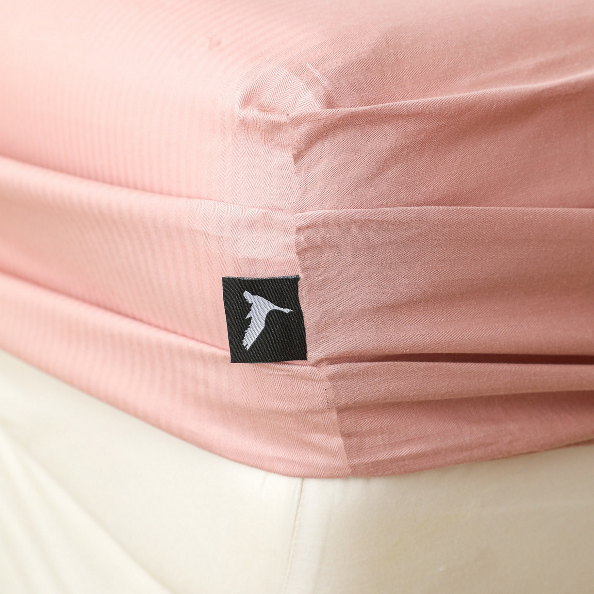 91家纺网 家纺一手货源 找家纺 眠博士 2025新款大雁纹小提花全棉纯棉床笠单件-单床笠 床笠-雁纹豆沙