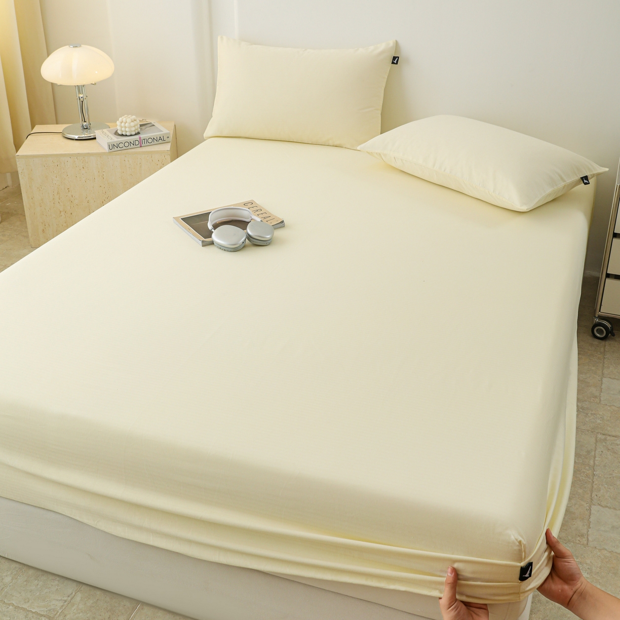 91家纺网 家纺一手货源 找家纺 眠博士 2025新款大雁纹小提花全棉纯棉床笠单件-单床笠 床笠-雁纹米