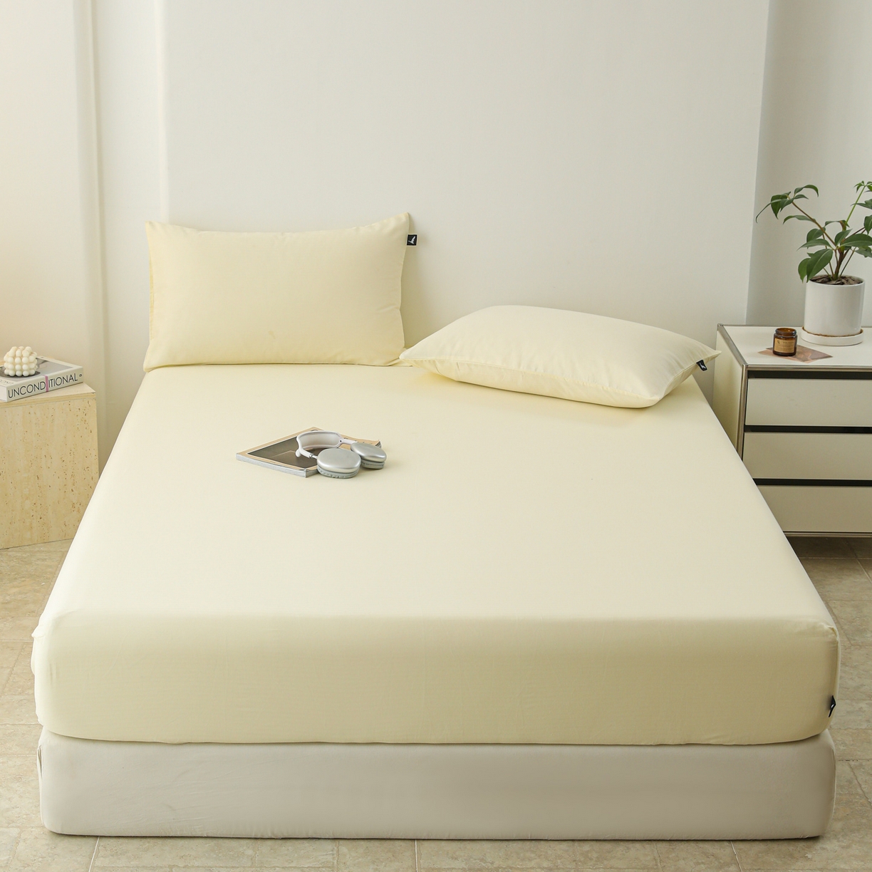 91家纺网 家纺一手货源 找家纺 眠博士 2025新款大雁纹小提花全棉纯棉床笠单件-单床笠 床笠-雁纹米