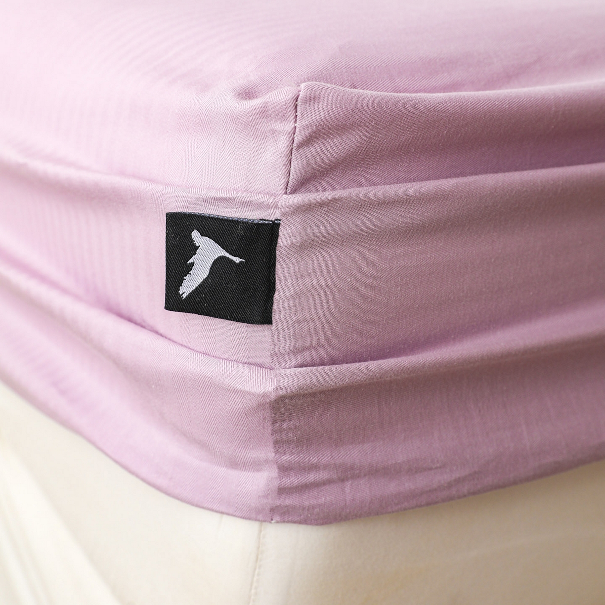 91家纺网 家纺一手货源 找家纺 眠博士 2025新款大雁纹小提花全棉纯棉床笠单件-单床笠 床笠-雁纹紫