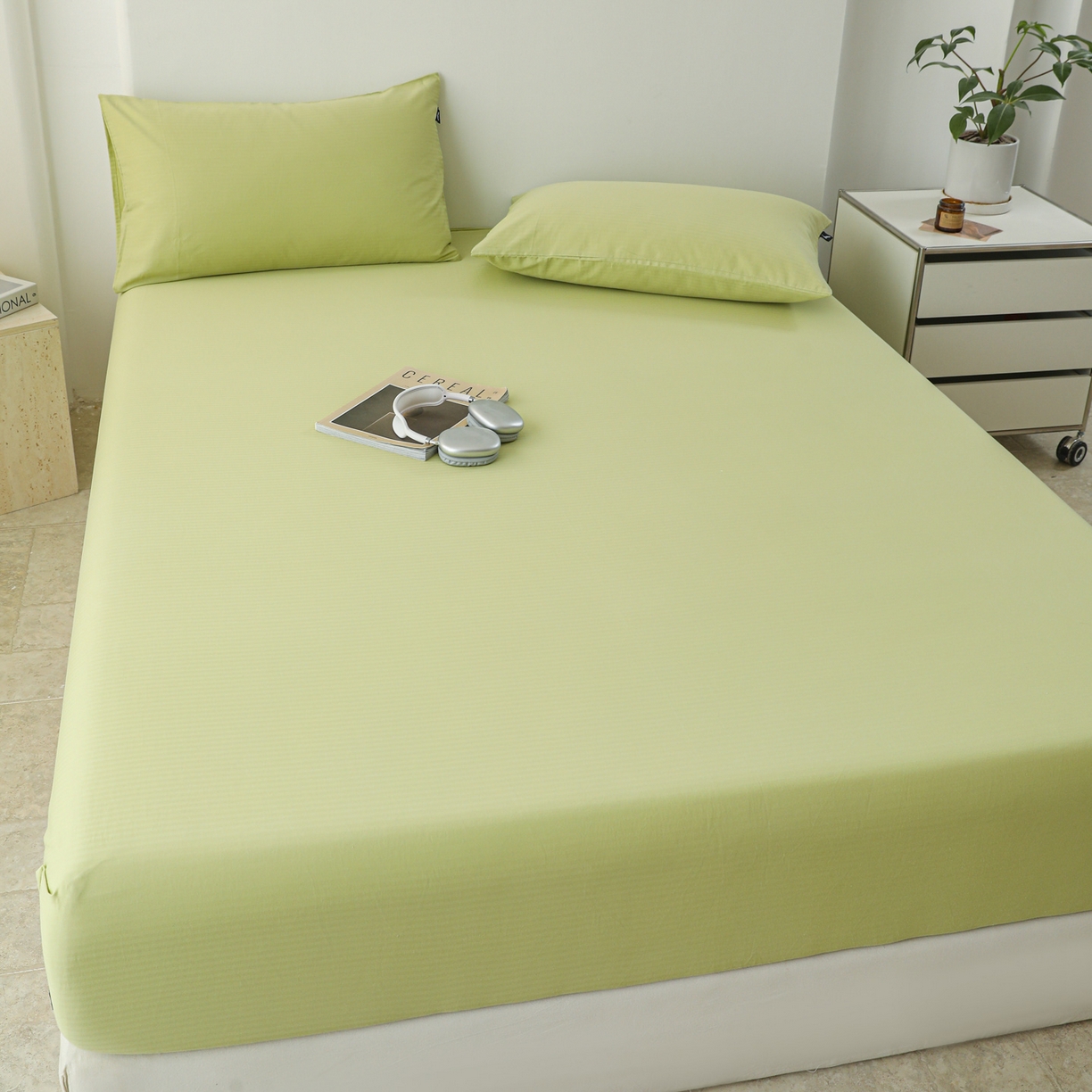 91家纺网 家纺一手货源 找家纺 （总）眠博士 2025新款大雁纹小提花全棉纯棉床笠单件-单床笠