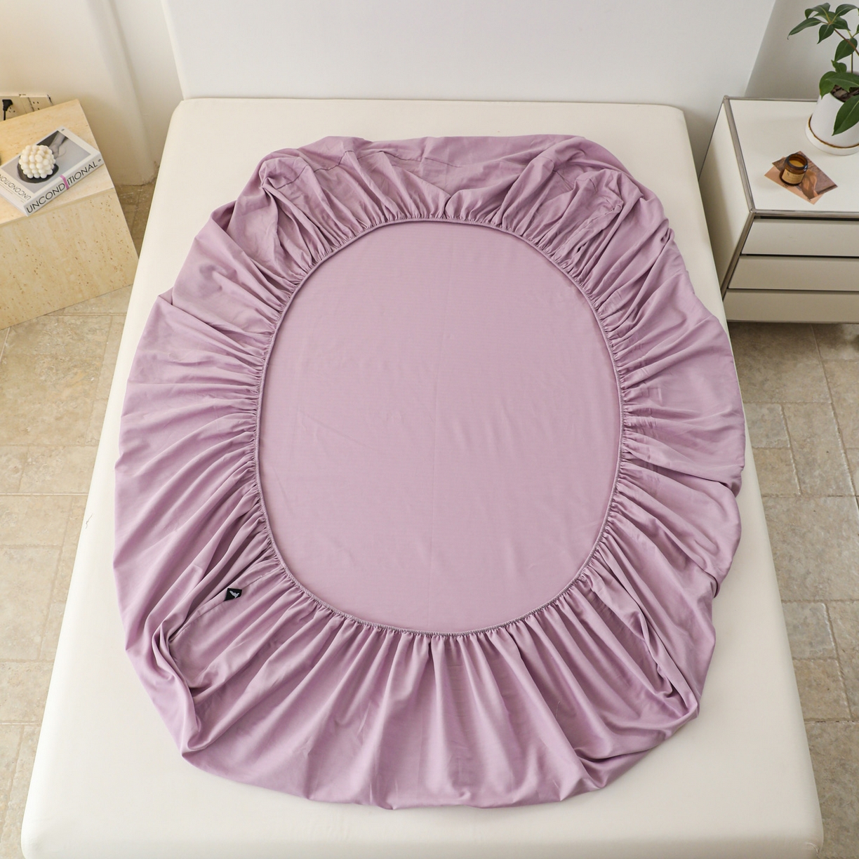 91家纺网 家纺一手货源 找家纺 眠博士 2025新款大雁纹小提花全棉纯棉床笠单件-单床笠 床笠-雁纹紫