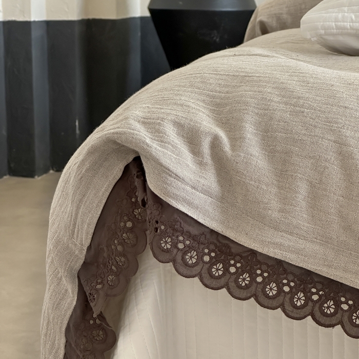 91家纺网 家纺一手货源 找家纺 月夏 2025新款全棉纯棉棉麻单被套被套单件-缤纷花语 缤纷花语-咖色