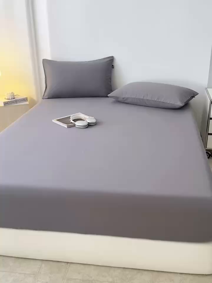 91家纺网 家纺一手货源 找家纺 眠博士 2025新款大雁纹小提花全棉纯棉床笠单件-单床笠 床笠-雁纹灰