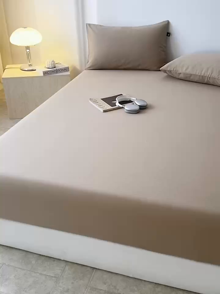 91家纺网 家纺一手货源 找家纺 眠博士 2025新款大雁纹小提花全棉纯棉床笠单件-单床笠 床笠-雁纹杏