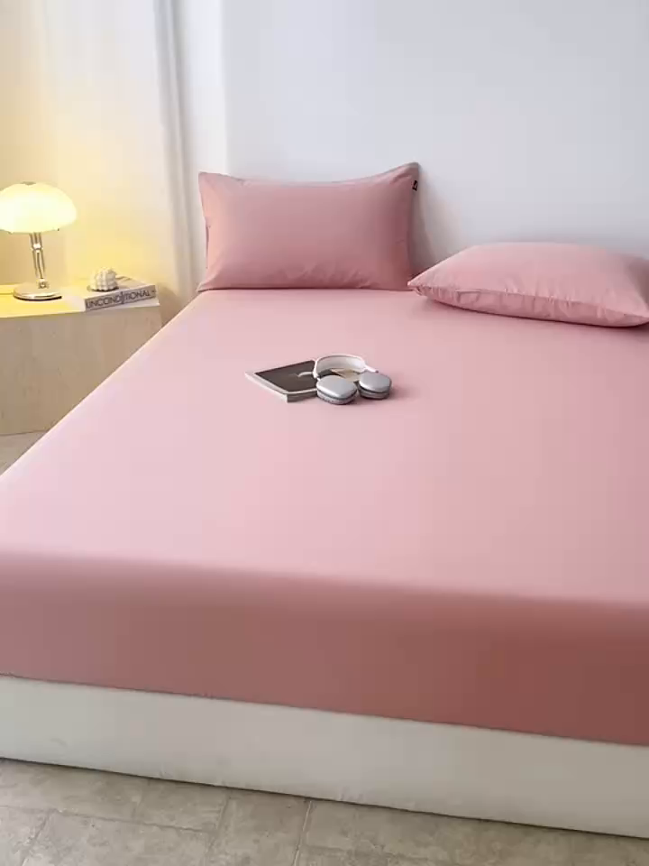 91家纺网 家纺一手货源 找家纺 眠博士 2025新款大雁纹小提花全棉纯棉床笠单件-单床笠 床笠-雁纹豆沙