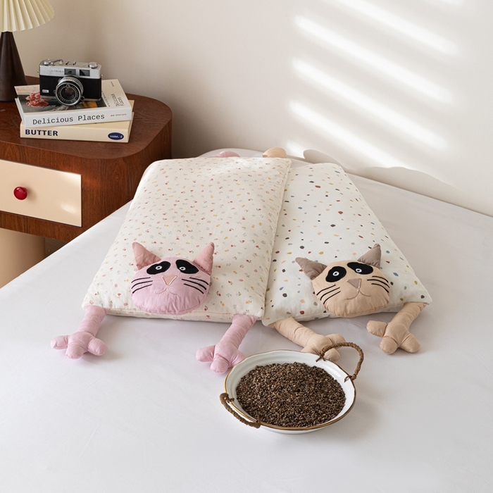91家纺网 家纺一手货源 找家纺 （总）卓昌枕芯2025新款荞麦壳卡通成人枕猫咪枕