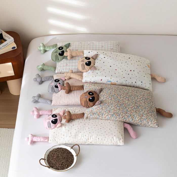 91家纺网 家纺一手货源 找家纺 （总）卓昌枕芯2025新款荞麦壳卡通成人枕猫咪枕