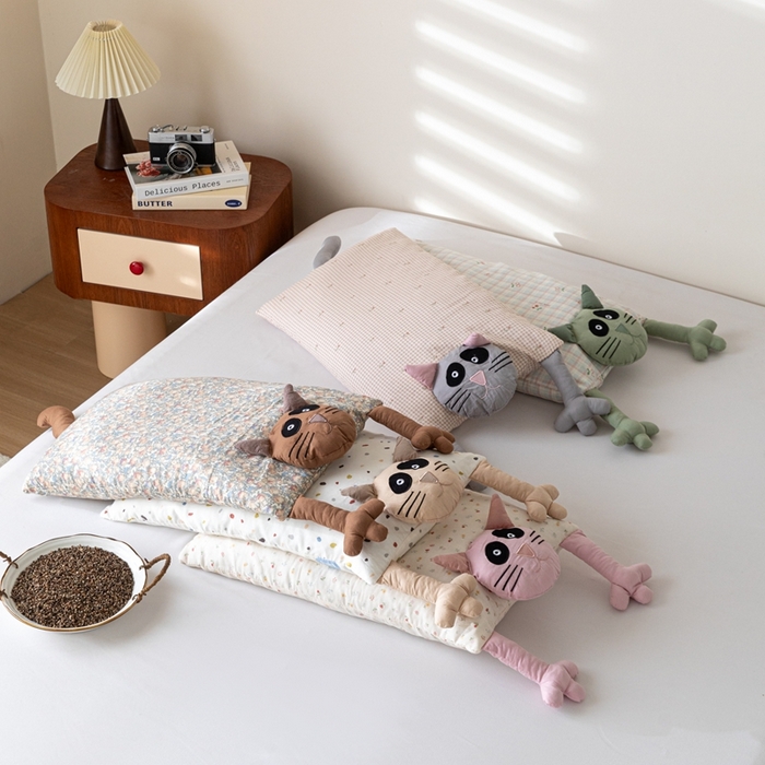 91家纺网 家纺一手货源 找家纺 （总）卓昌枕芯2025新款荞麦壳卡通成人枕猫咪枕