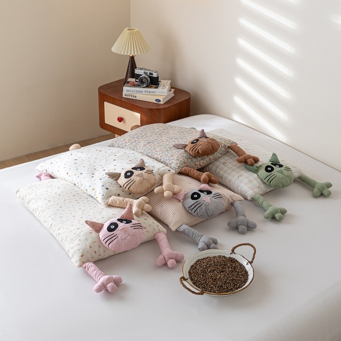 91家纺网 家纺一手货源 找家纺 （总）卓昌枕芯2025新款荞麦壳卡通成人枕猫咪枕