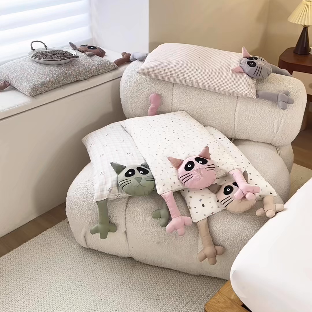 91家纺网 家纺一手货源 找家纺 （总）卓昌枕芯2025新款荞麦壳卡通成人枕猫咪枕