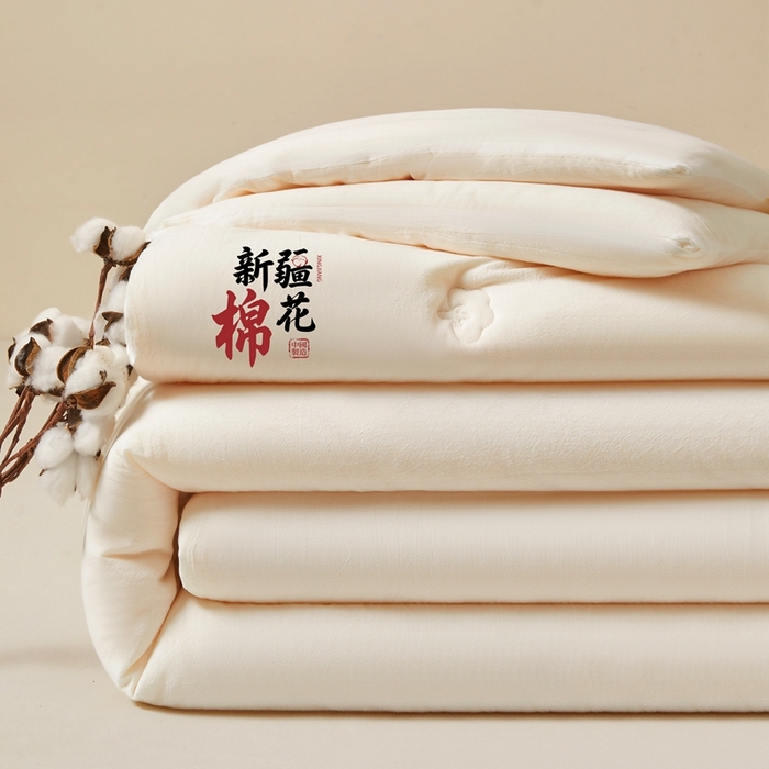 91家纺网 家纺一手货源 找家纺  （专版花型，翻版必究）维洋家纺 2025新款百分百新疆棉花冬被被子被芯 棉花-月白