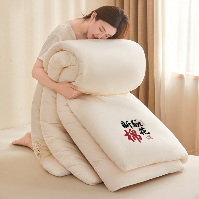 91家纺网 家纺一手货源 找家纺  （专版花型，翻版必究）维洋家纺 2025新款百分百新疆棉花冬被被子被芯 棉花-月白