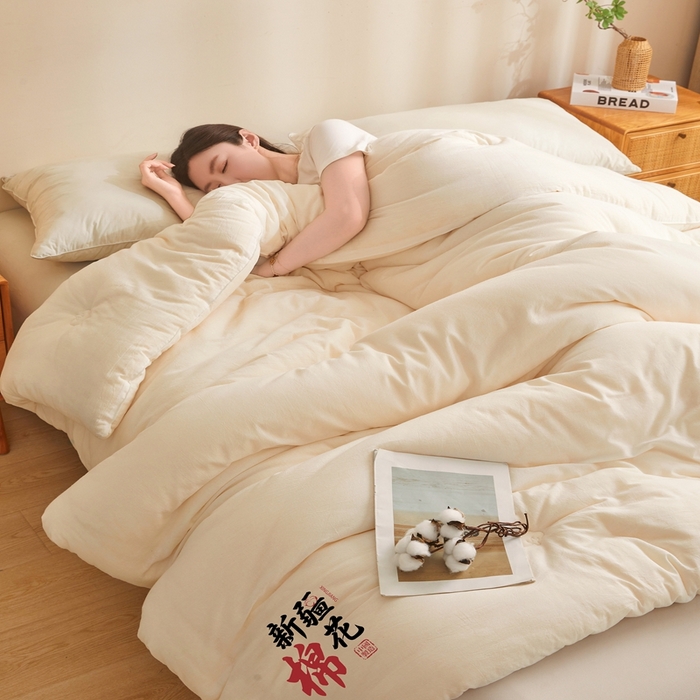 91家纺网 家纺一手货源 找家纺  （专版花型，翻版必究）维洋家纺 2025新款百分百新疆棉花冬被被子被芯 棉花-月白