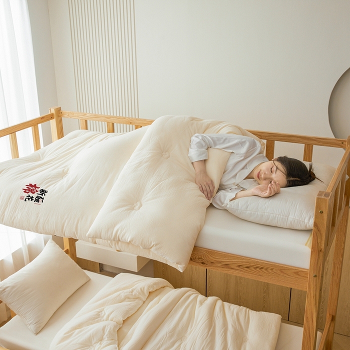 91家纺网 家纺一手货源 找家纺 （专版花型，翻版必究）维洋家纺 2025新款百分百新疆棉花学生被被子被芯 棉花被-月白