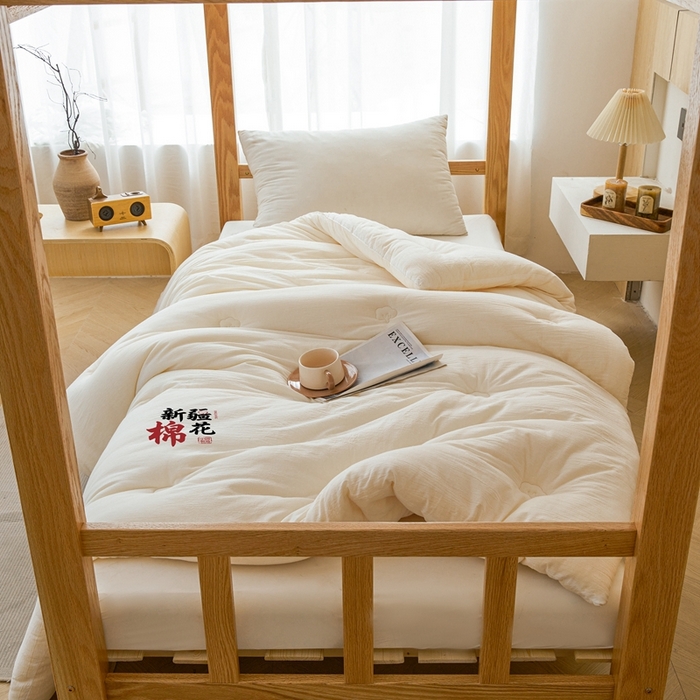 91家纺网 家纺一手货源 找家纺 （专版花型，翻版必究）维洋家纺 2025新款百分百新疆棉花学生被被子被芯 棉花被-月白