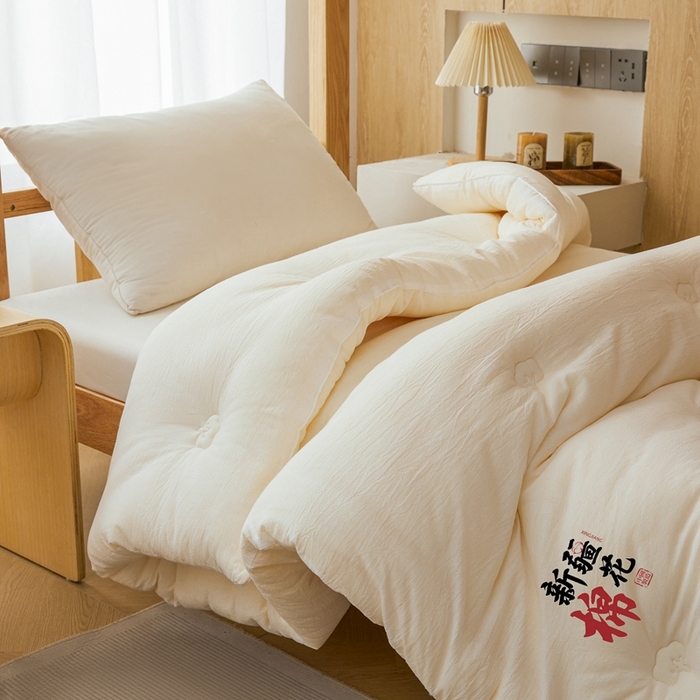 91家纺网 家纺一手货源 找家纺 （专版花型，翻版必究）维洋家纺 2025新款百分百新疆棉花学生被被子被芯 棉花被-月白