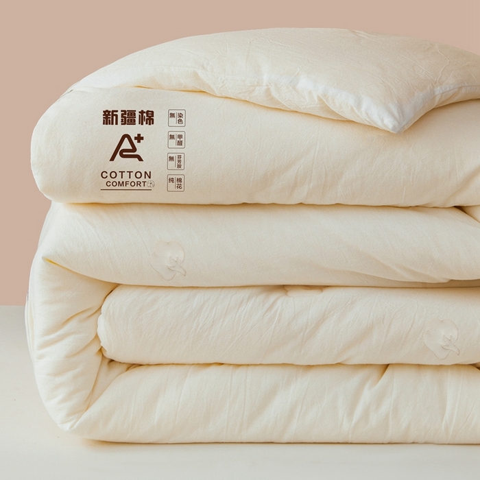 91家纺网 家纺一手货源 找家纺 （专版花型，翻版必究）维洋家纺 2025新款百分百新疆棉花学生被被子被芯 棉花被-珍珠白