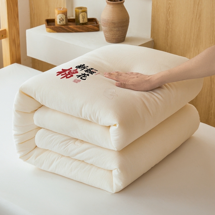 91家纺网 家纺一手货源 找家纺 （专版花型，翻版必究）维洋家纺 2025新款百分百新疆棉花学生被被子被芯 棉花被-月白