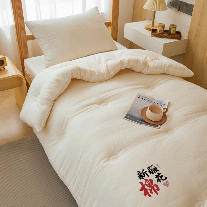 91家纺网 家纺一手货源 找家纺 （专版花型，翻版必究）维洋家纺 2025新款百分百新疆棉花学生被被子被芯 棉花被-月白