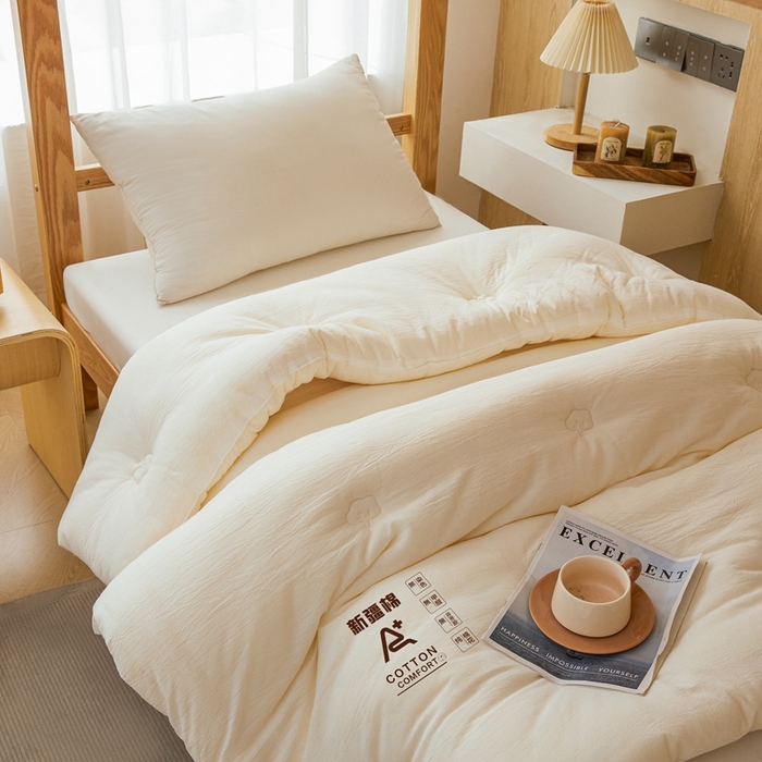 91家纺网 家纺一手货源 找家纺 （专版花型，翻版必究）维洋家纺 2025新款百分百新疆棉花学生被被子被芯 棉花被-珍珠白