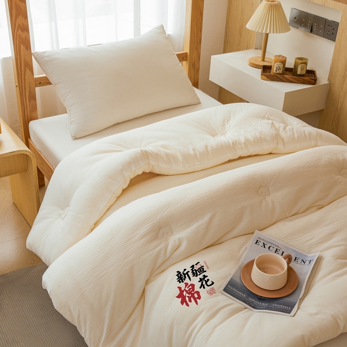 91家纺网 家纺一手货源 找家纺 （专版花型，翻版必究）维洋家纺 2025新款百分百新疆棉花学生被被子被芯 棉花被-月白