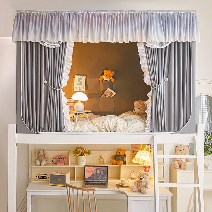 91家纺网 家纺一手货源 找家纺 （总）锦逸家居 2025新款渐变花边款遮光学生蚊帐