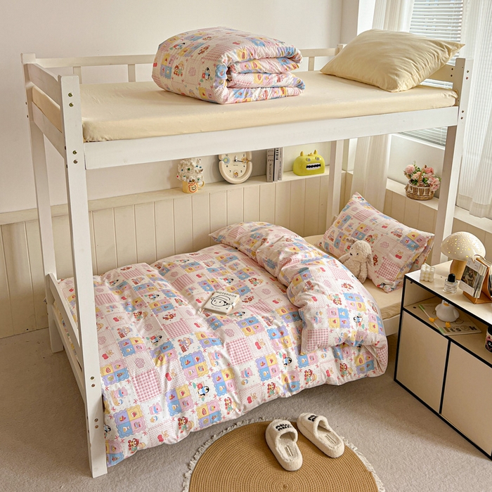 91家纺网 家纺一手货源 找家纺 水墨江南2025新款水洗棉印花四件套 开心派对