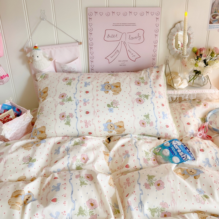 91家纺网 家纺一手货源 找家纺 Sweet dreams甜梦 2025新款学生床全棉纯棉三套件学生三件套宿舍三件套上下铺三件套 花花小狗