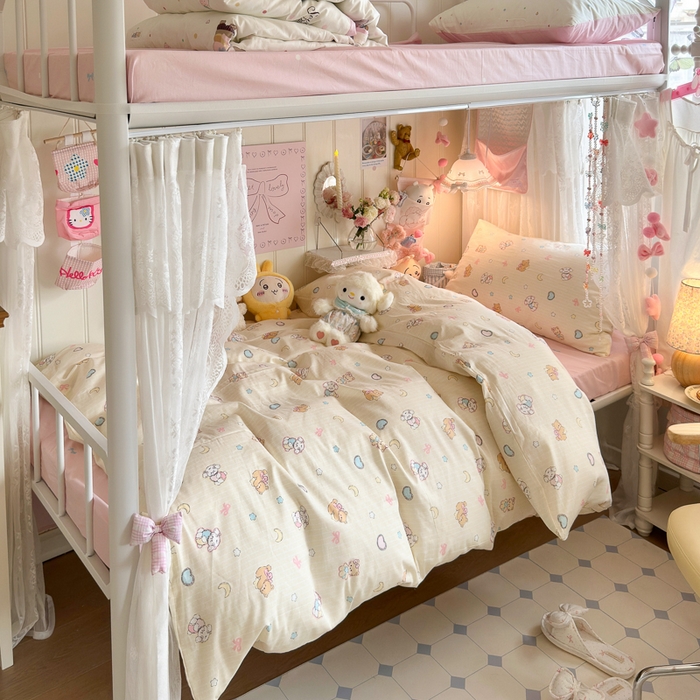 91家纺网 家纺一手货源 找家纺 （总）Sweet dreams甜梦 2025新款学生床全棉纯棉三套件学生三件套宿舍三件套上下铺三件套