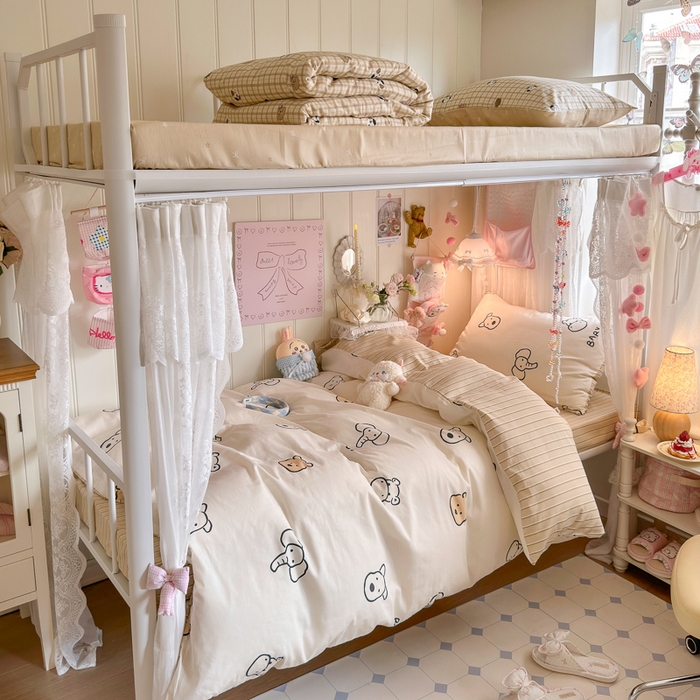 Sweet dreams甜梦 2025新款学生床全棉纯棉三套件学生三件套宿舍三件套上下铺三件套 小象与熊