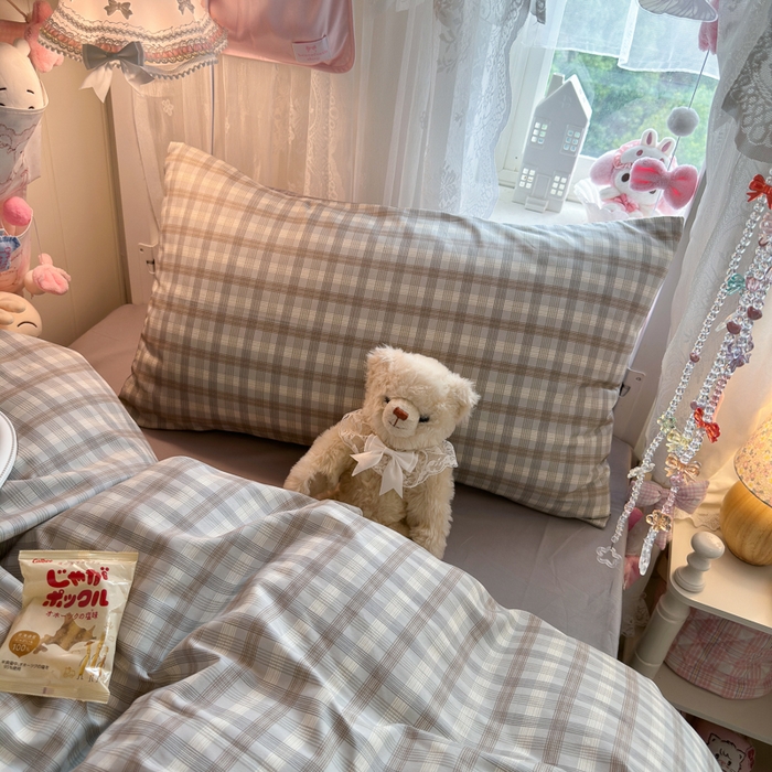 91家纺网 家纺一手货源 找家纺 Sweet dreams甜梦 2025新款学生床全棉纯棉三套件学生三件套宿舍三件套上下铺三件套 时尚格子