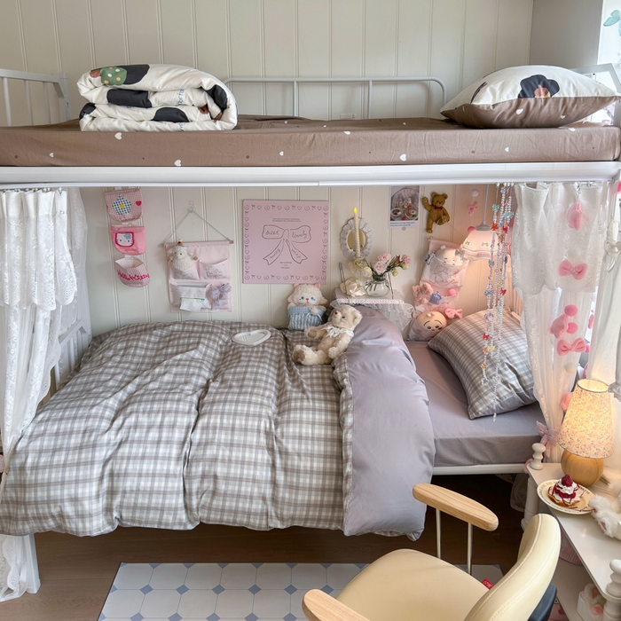 91家纺网 家纺一手货源 找家纺 Sweet dreams甜梦 2025新款学生床全棉纯棉三套件学生三件套宿舍三件套上下铺三件套 时尚格子