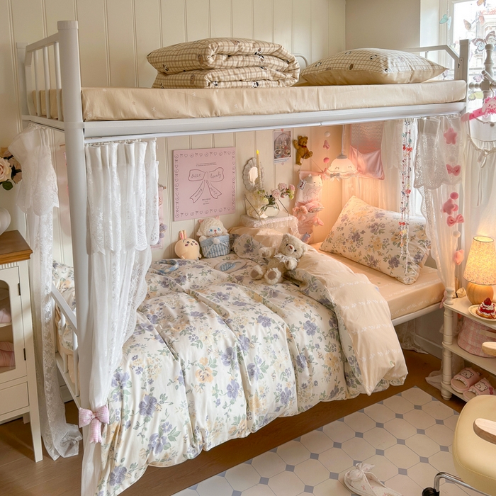 91家纺网 家纺一手货源 找家纺 （总）Sweet dreams甜梦 2025新款学生床全棉纯棉三套件学生三件套宿舍三件套上下铺三件套