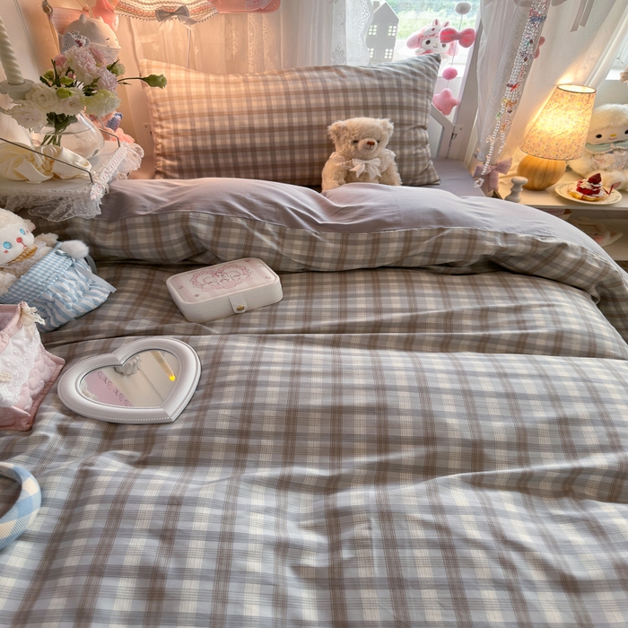 91家纺网 家纺一手货源 找家纺 Sweet dreams甜梦 2025新款学生床全棉纯棉三套件学生三件套宿舍三件套上下铺三件套 时尚格子